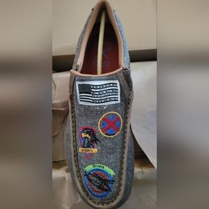 Twisted X CellStretch Tweed Casual Shoes Slip On Embroidered Patriotic Patches